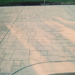 Stamped concrete pool deck