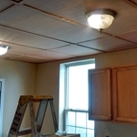 We replace ceiline tile and light