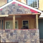 Porch and deck being built