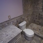 Master bathroom walls and floor