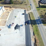 Start of asphalt parking lot