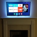 TV Mounted with LEDs