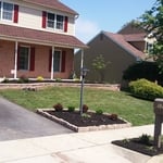 new landscape with retaining wall