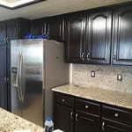 Stained kitchen cabinets