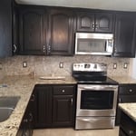 Stained kitchen cabinets