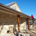 Half-Round Gutters with round downspouts