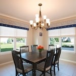 White Slider Windows in Dining Room