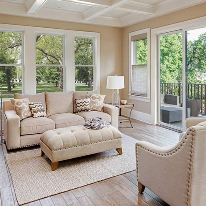 Double Hung Windows in Living Room
