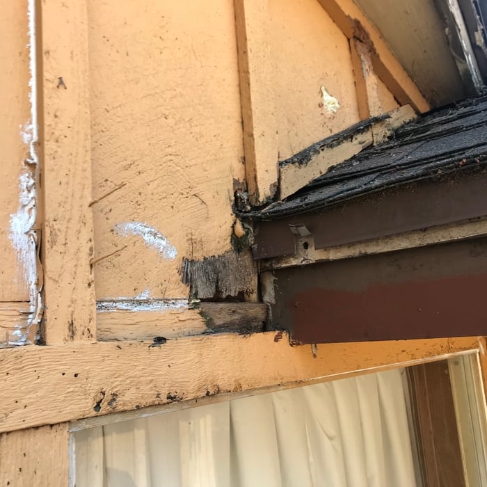 Rotten Siding around roof.