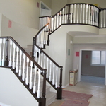 Poplar Staircase Stained with Painted balusters