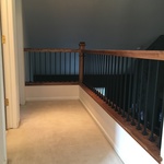 Alder handrail with rod iron balusters