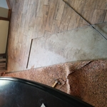 Was 12×12 black ceramic tile and carpet