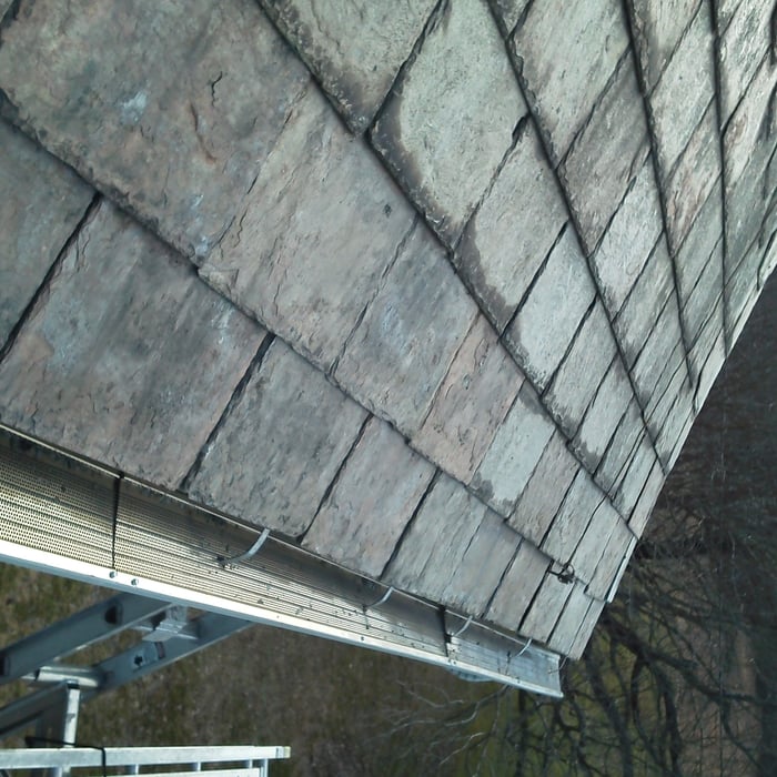 Finished roof eave repair