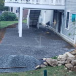 Rock install in driveway