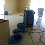 Wet tile floor