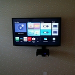 Wall mounted TV with component shelf