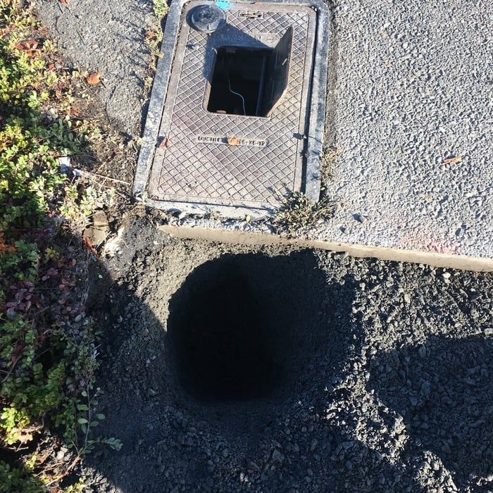 Test hole at meter