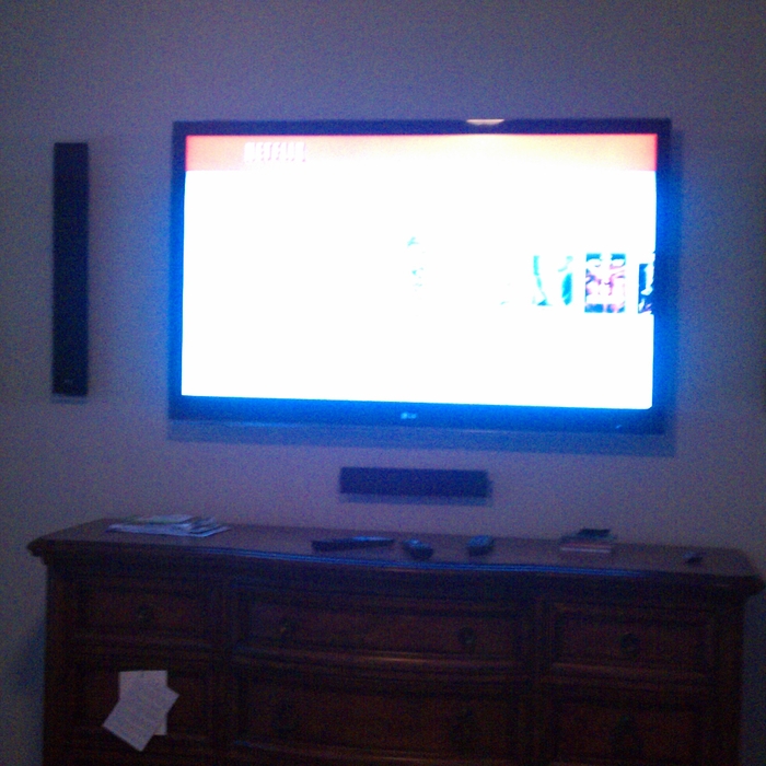 Bedroom surround sound installation