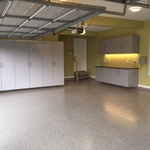 Garage floor and cabinets