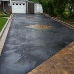 driveway asphalt and brick