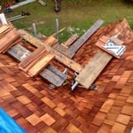 Red Cedar roof project in Bar Harbor