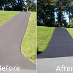 Seal coating driveway