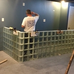 Installation of glass block bar
