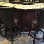 Bronze foot rail on Basement Bar