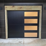 Clopay Black Frosted Glass