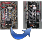 Panel before and after