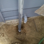 New gas pipe goes to crawl space.