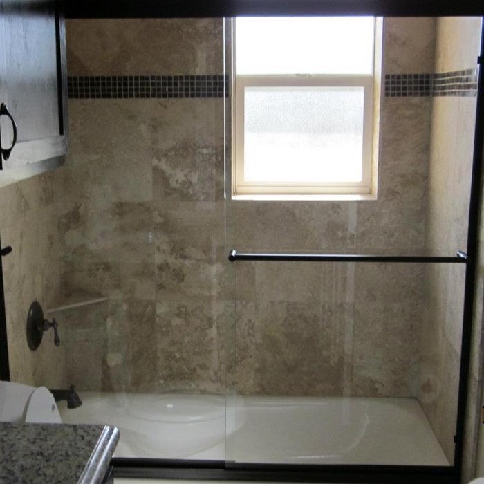 Black Frame Sliding Shower