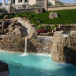 Pool Waterfall Spa and Slide combo