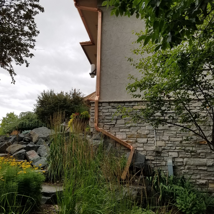 2 story copper down spout