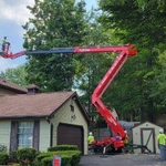 89 foot lift reaching over house