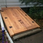 Stain Finished w/ added concrete sill.