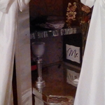 Shelves above vanity