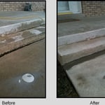 Before and After leveling steps