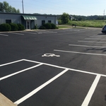 Parking lot after striping