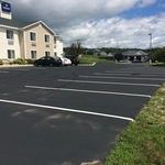 Parking lot after striping