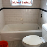 Original Bathtub and Tile Walls with window