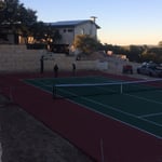 Last details of tennis court