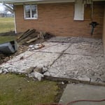 Demolition of original patio
