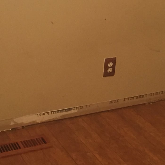 floor remodeled before the trim