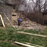 Retaining wall collapsed