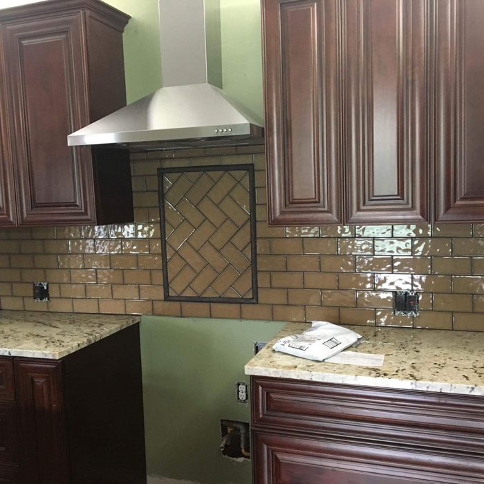 Colonial Gold & Dark Cherry Cabinet combo
