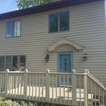 Front of Home, Staining shows some of the natural