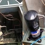 Compressor replacement, before/after