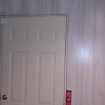 door in the process of getting trimmed out