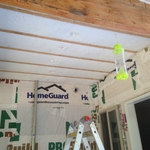 Unfinished porch entryway ceiling area